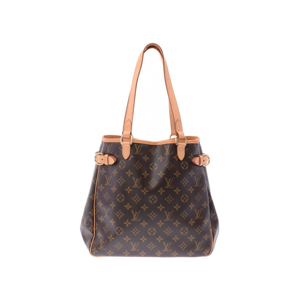 Louis Vuitton Monogram Batignolles Vertical Brown Leather Tote Bag
